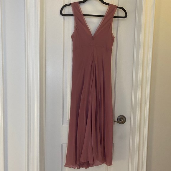 JACOB Beaded Silk Slip Dress, Dusty Rose, Size 0 - Picture 3 of 5